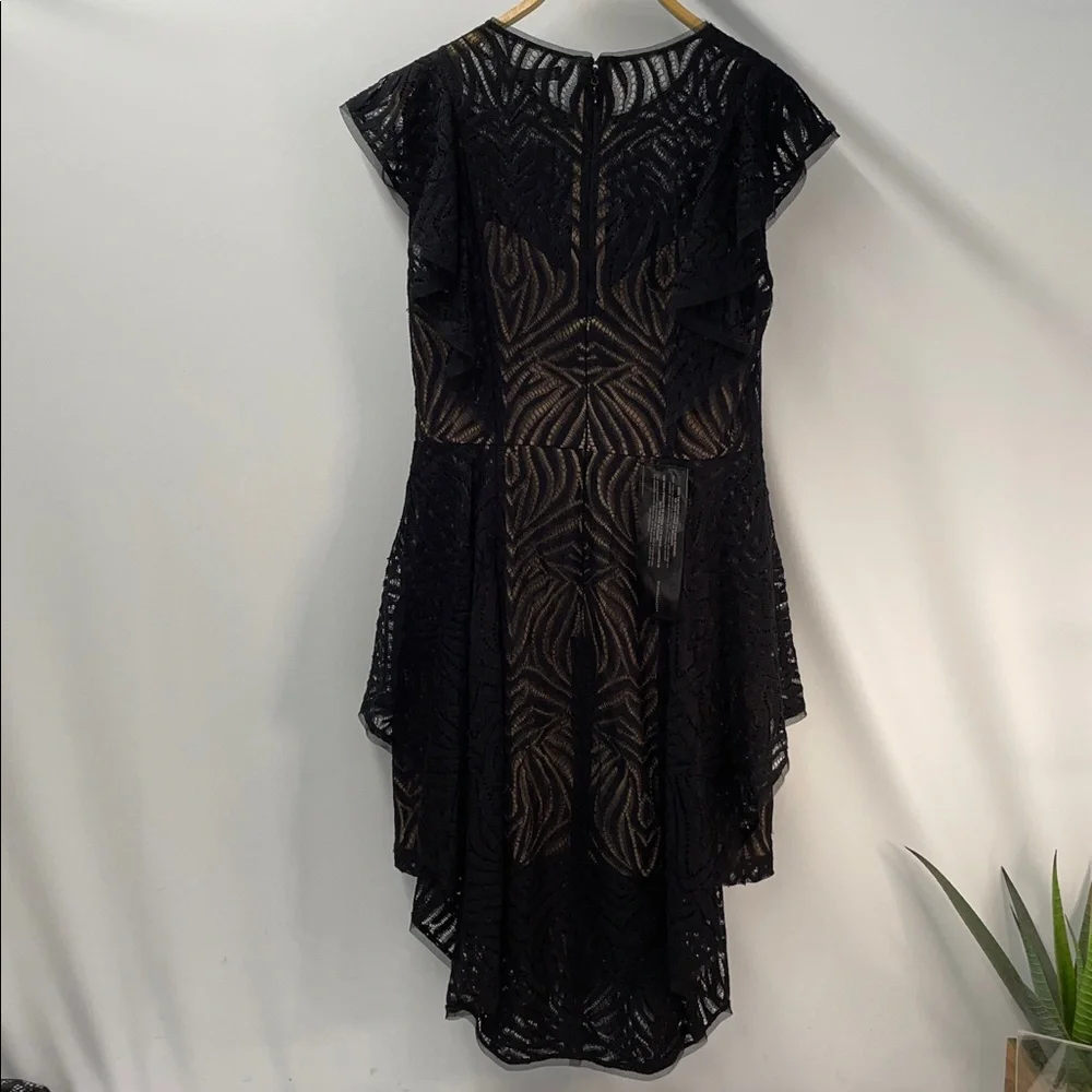 BCBG MAX AZRIA SLEEVELESS BLACK TIERED LACE COCKTAIL DRESS FTL-03-118 - Picture 4 of 10